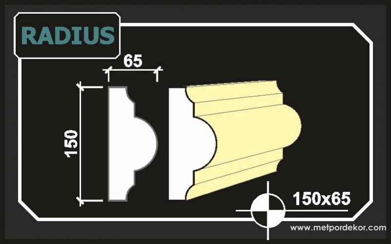 radius <a href="https://www.sove.istanbul/blog/291-sove-nedir.html" title="Söve Nedir, Söve Ne Demek" alt="Söve Nedir, Pencere ve Kapı Sövesi Nedir"><strong><u>Söve</u></strong></a> 15cm x 6,5cm